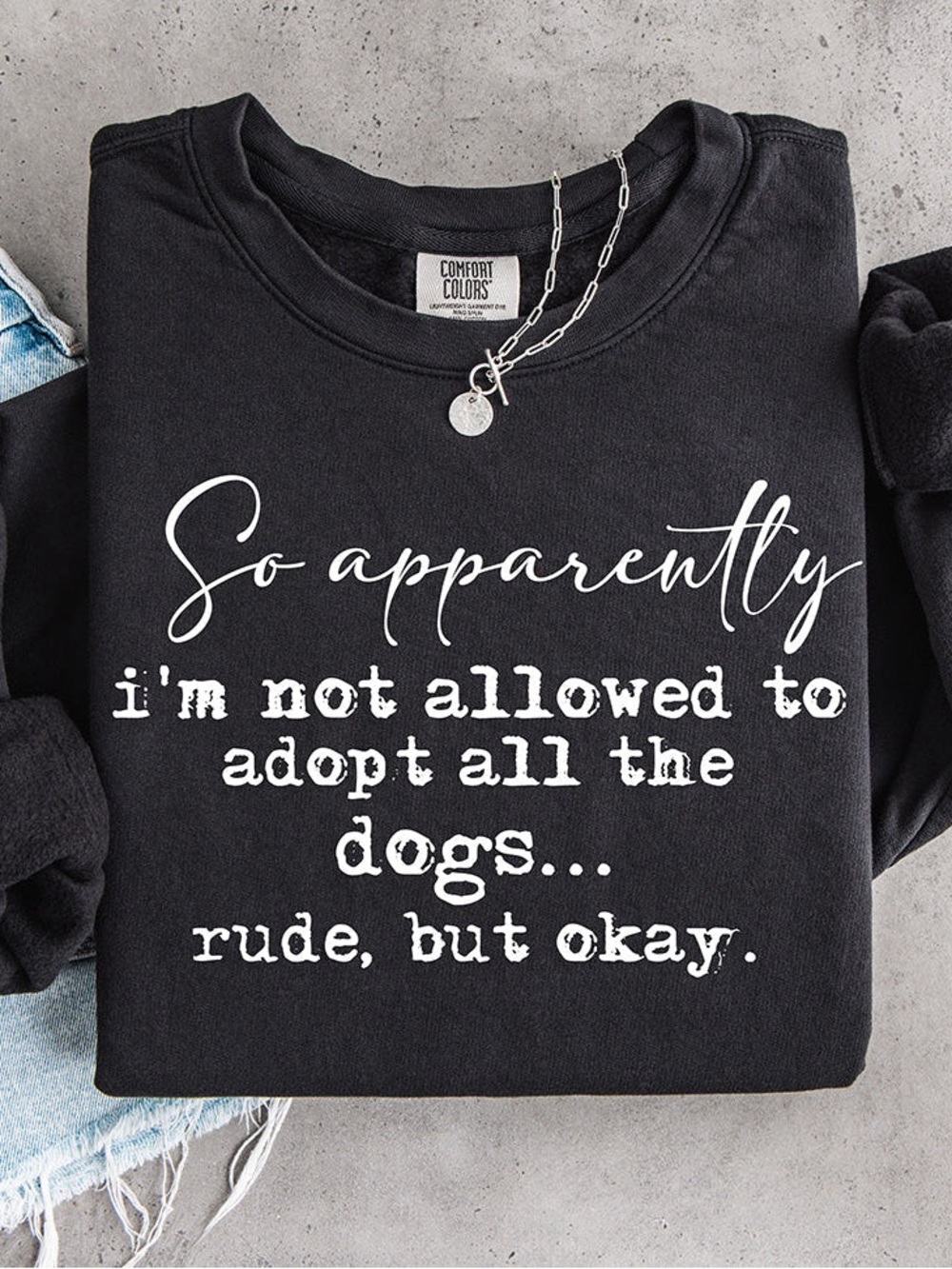 Comfort Colors Black "So Apparently" Dog Lover Pullover